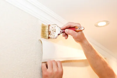 Pose de papier peint à Orcinas — revêtements muraux et toiles de verre